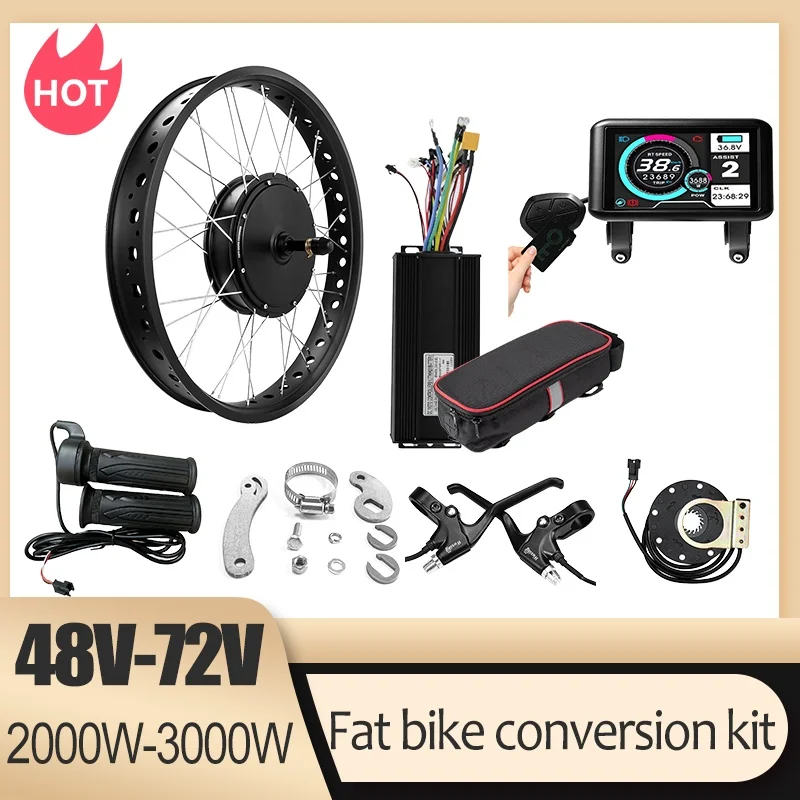 طقم تحويل دراجة الثلج 72 فولت  - مراجعة Ebike Conversion Kit 72V 3000W وسعره