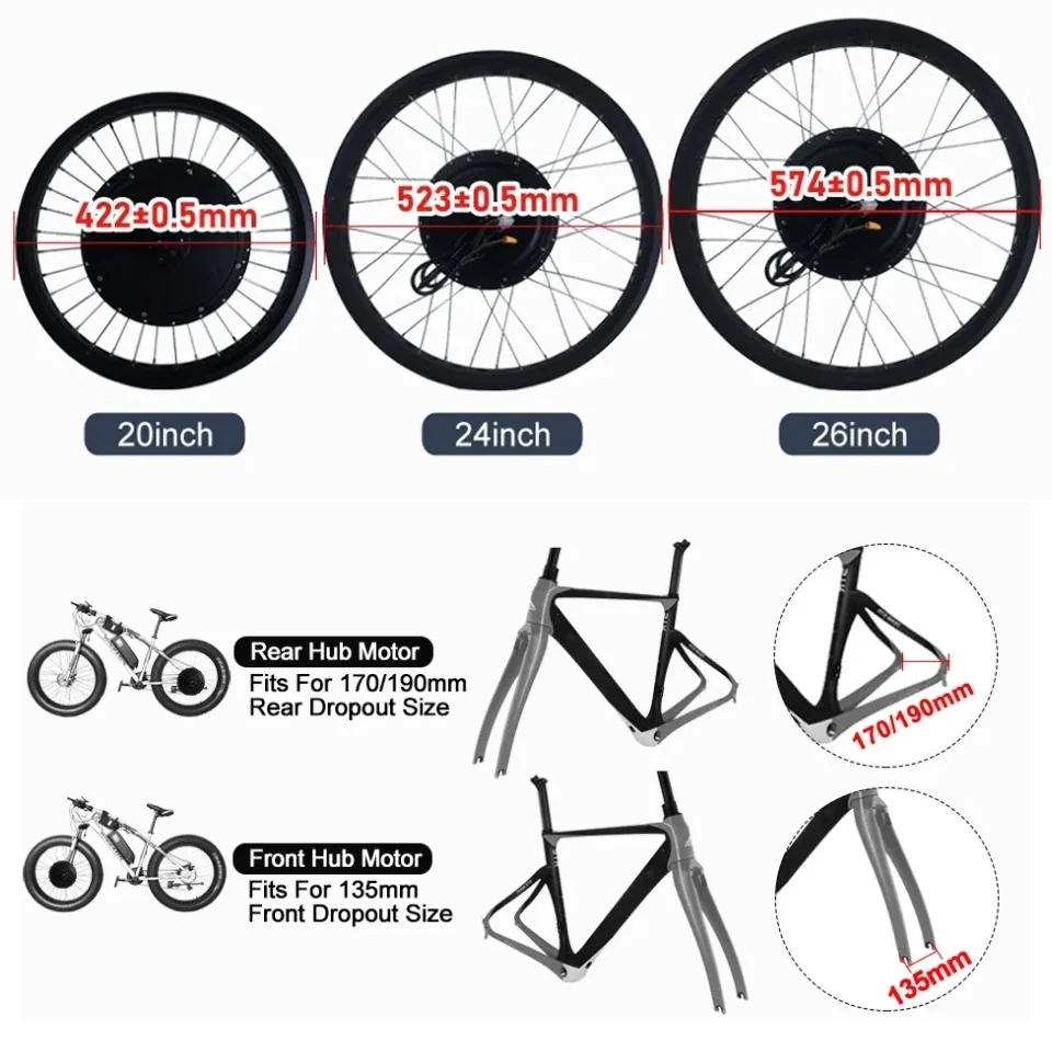 طقم تحويل دراجة الثلج 72 فولت  - مراجعة Ebike Conversion Kit 72V 3000W وسعره