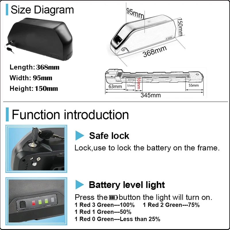 بطارية دراجة كهربائية Cham 36  - مراجعة Ebike Battery 48V 20Ah Hailong وسعره
