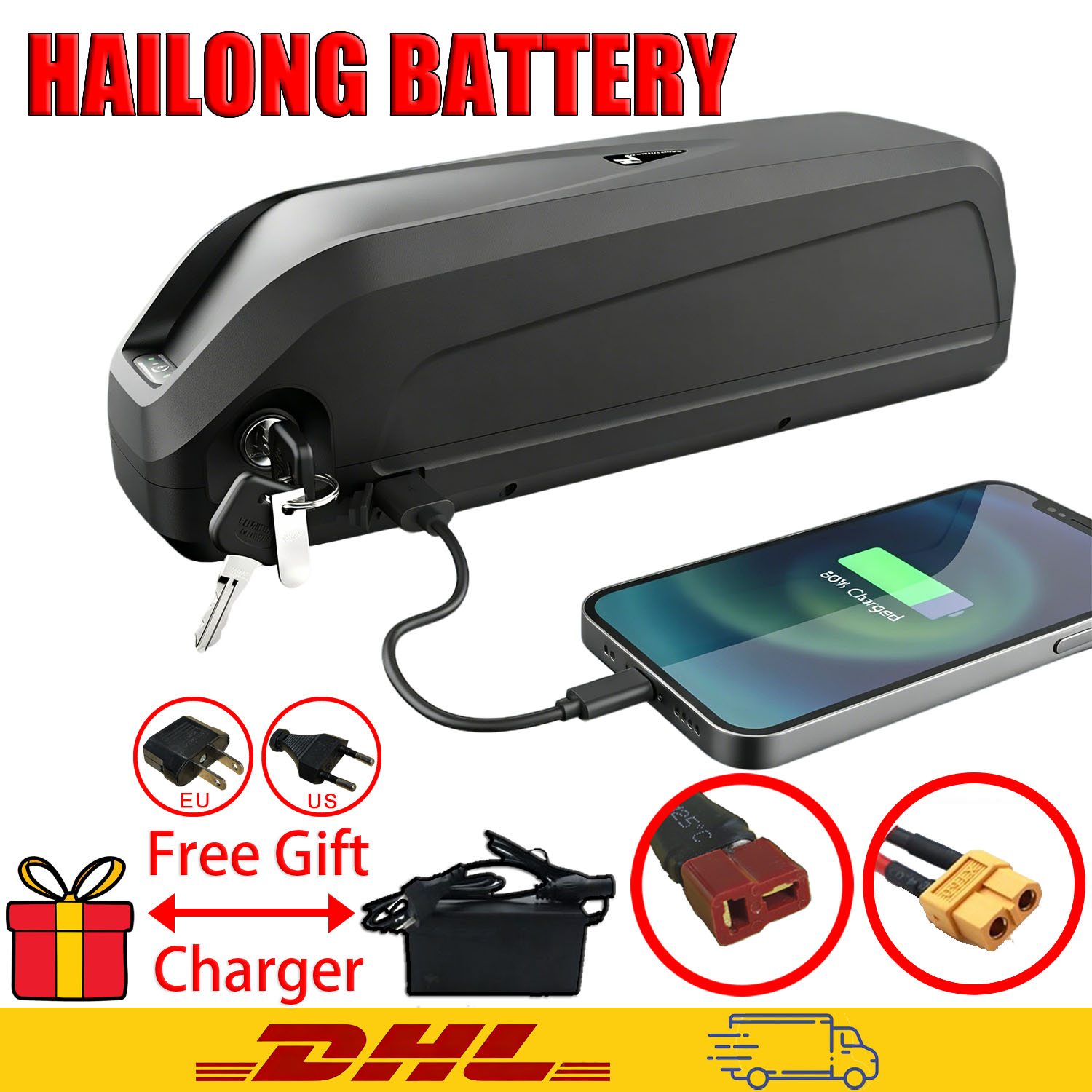 بطارية دراجة كهربائية هايلونج  - مراجعة Ebike Battery 48V 20Ah Hailong وسعره