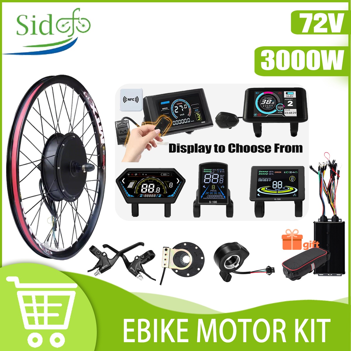 طقم تحويل الدراجة الكهربائية 7 - مراجعة Ebike Conversion Kit 72V 3000W وسعره